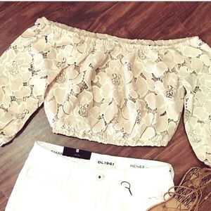 TulsaRosa Hadley Lace Crop Top size: small